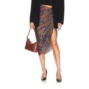 Veronica Beard Ari Paisley Asymmetrical Midi-Skirt NWOT
